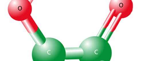 Modell des Moleküls Glycolaldehyd