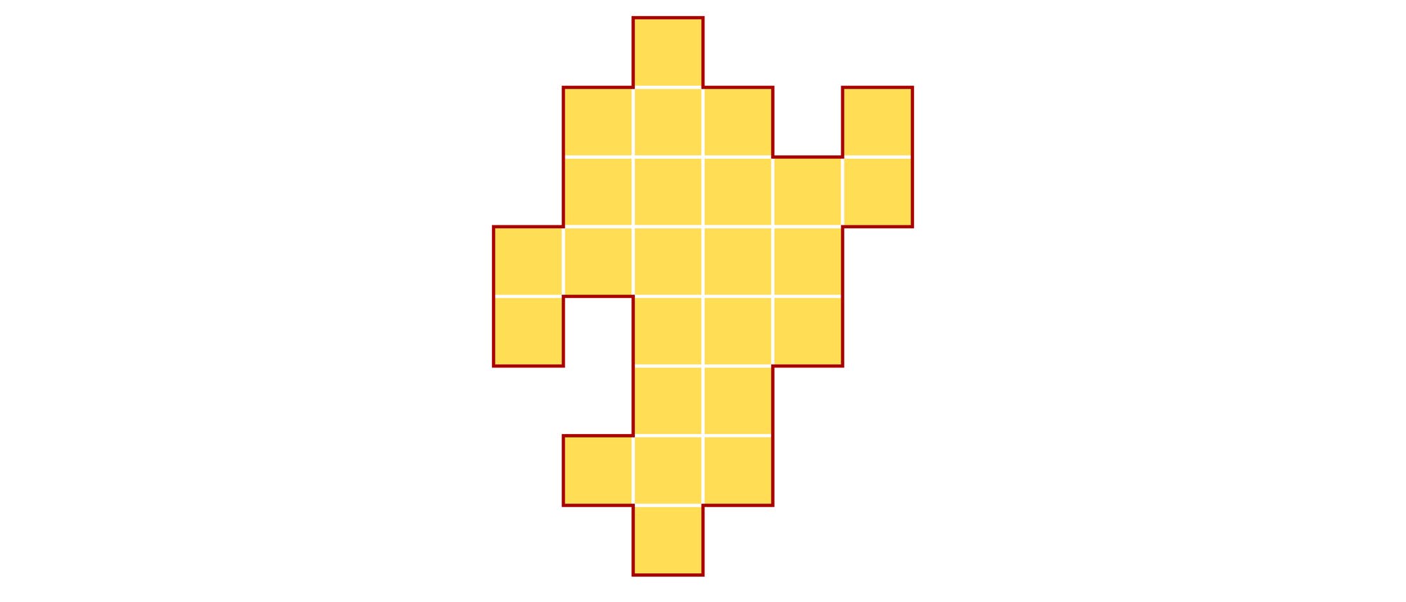 Viele Quadrate, die zu einer geometrischen Form angeordnet sind