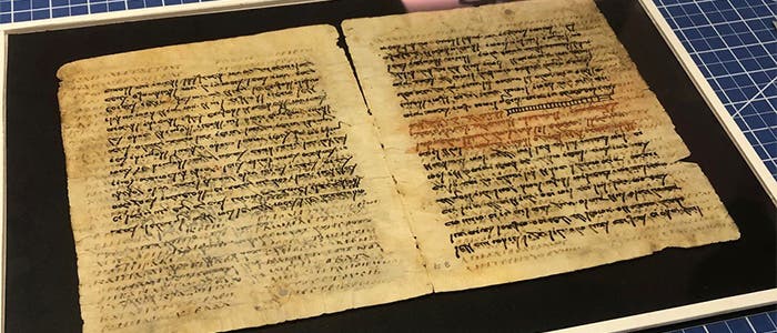 Eine Doppelseite aus dem »Codex Climaci Rescriptus«.