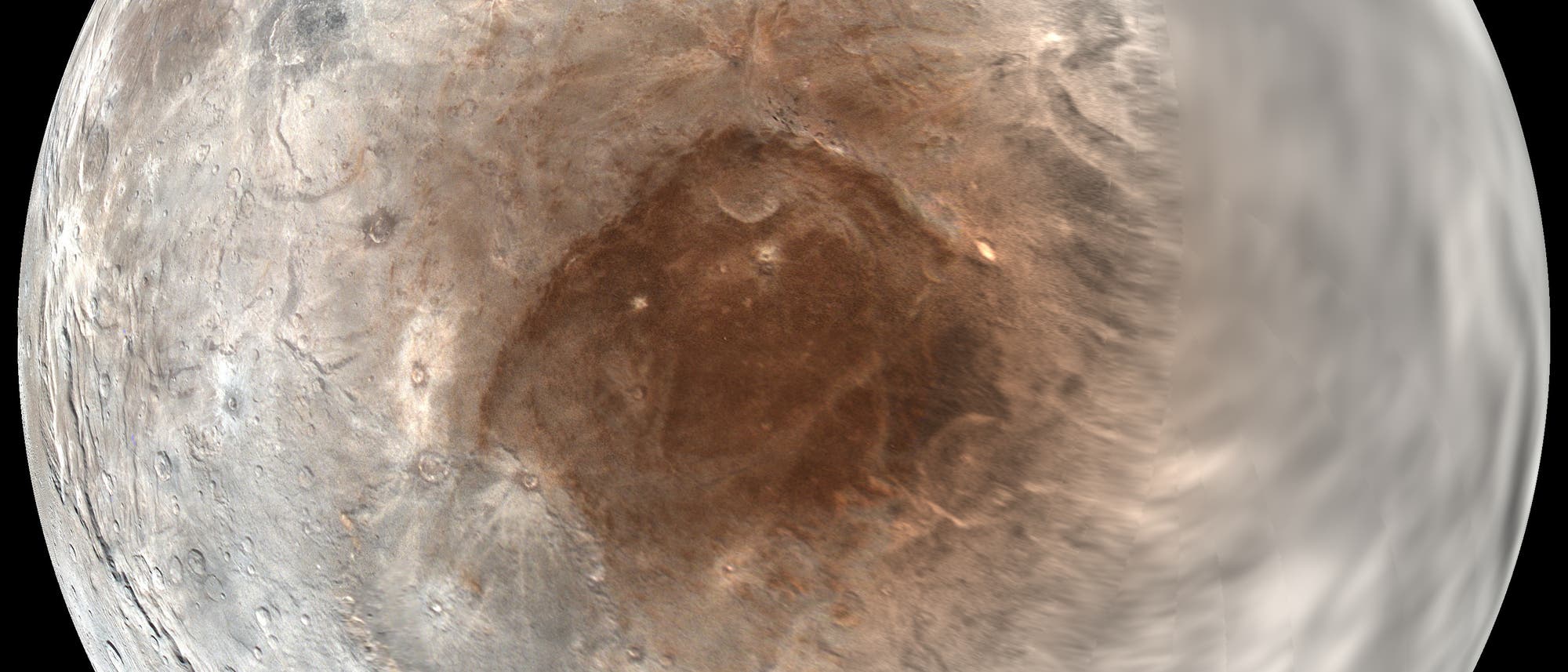 Übersichtsbild der Nordhemisphäre von Charon