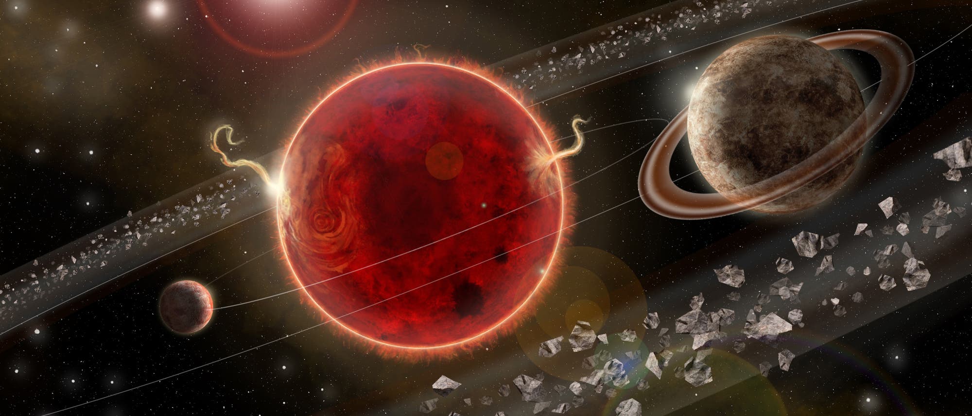 Künstlerische Darstellung des Panetensystems Proxima Centauri