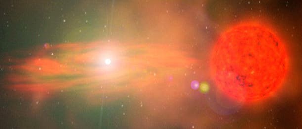 Doppelsternsystem vor der Supernova