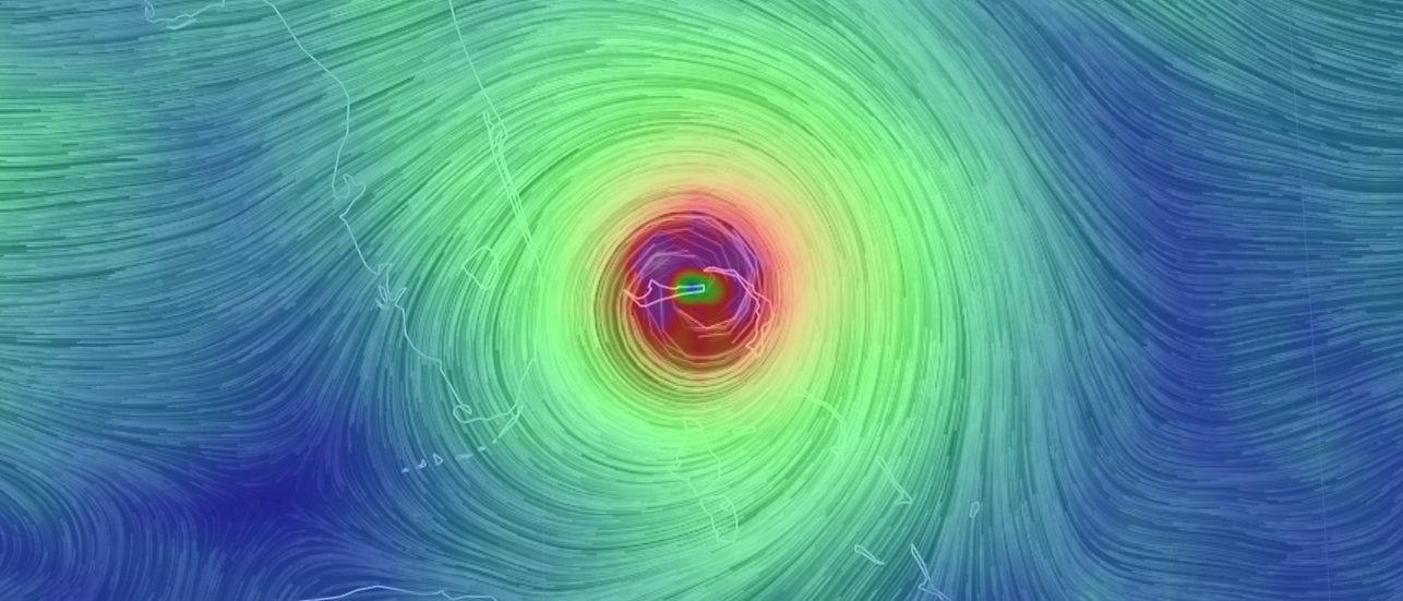 Der Sturm Dorian als Hurrikan der Kategorie 5 nach dem Landfall auf Grand Bahama Island.