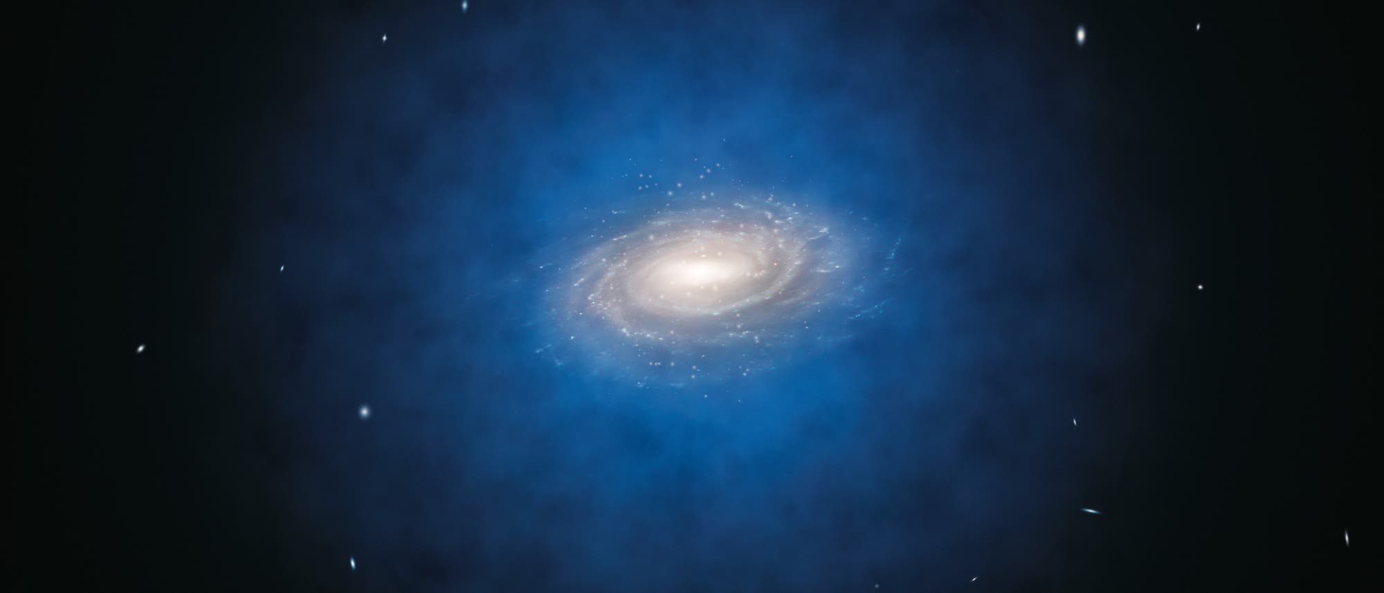Verteilung der Dunklen Materie in der Milchstraße (künstlerische Darstellung)