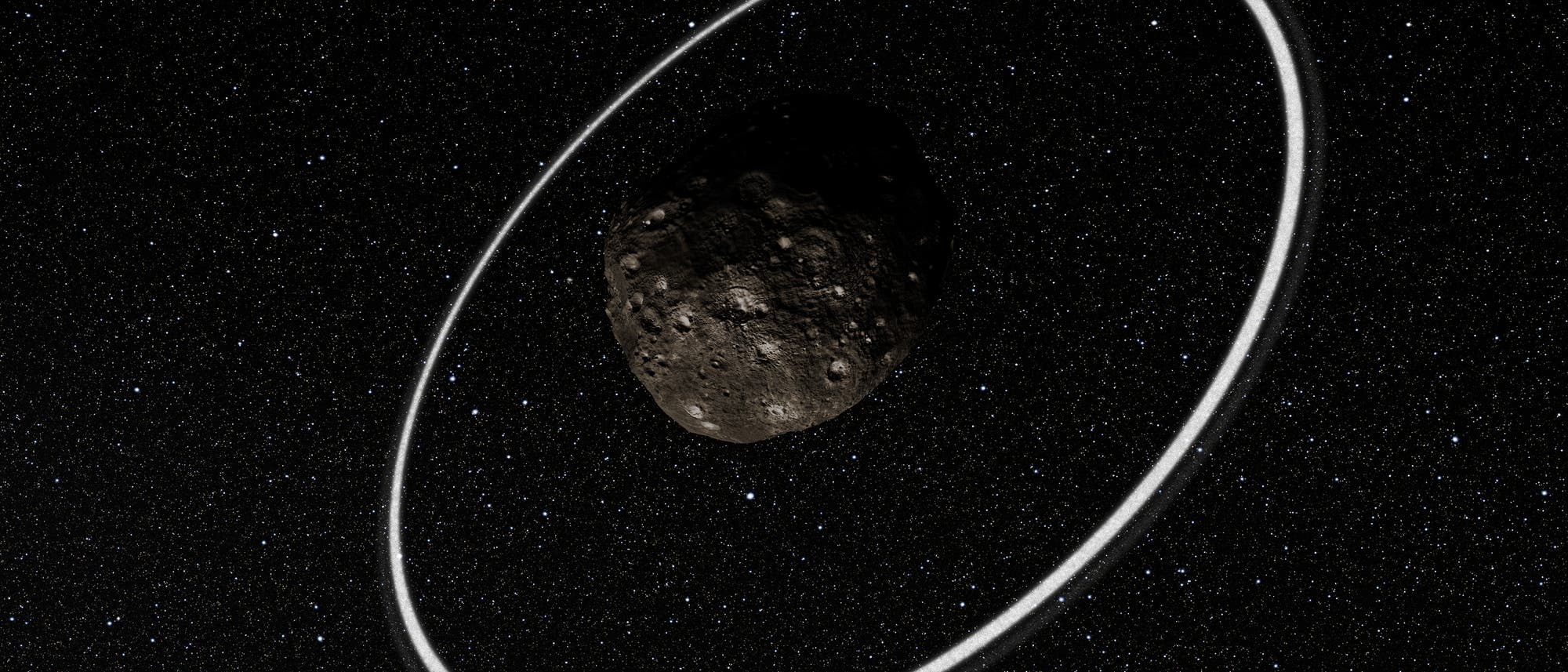 Die Ringe des Asteroiden Chariklo (künstlerische Darstellung)