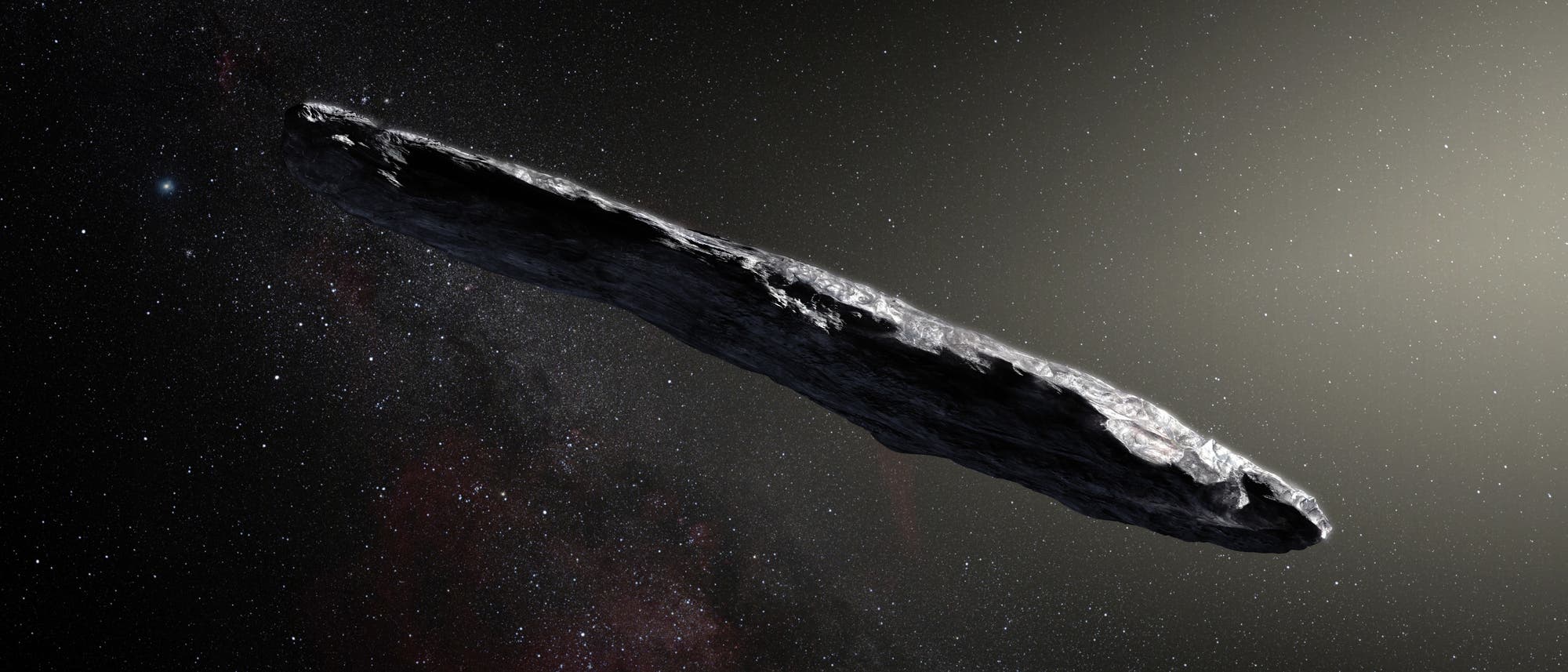 Bei seinem raschen Durchflug durch unser Sonnensystem schlug der bizarr geformte interstellare Asteroid 1I/‘Oumuamua einen stark gekrümmten Haken. 