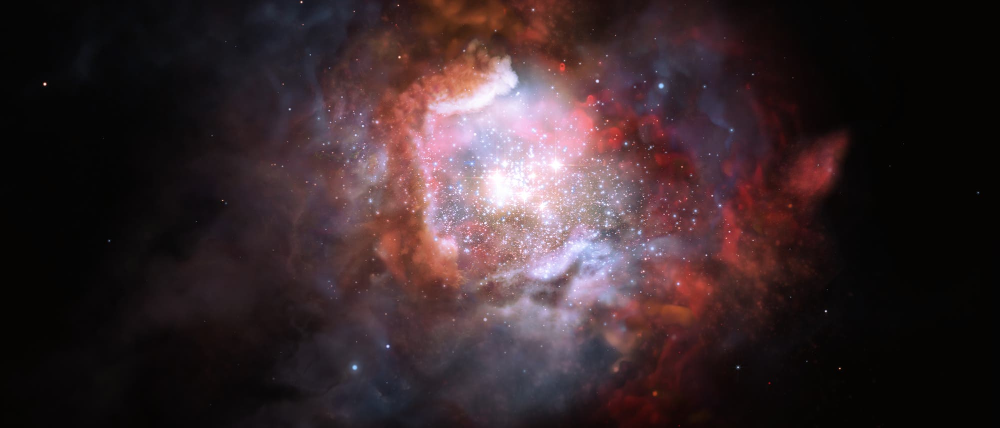 Künstlerische Darstellung einer Starburst-Galaxie