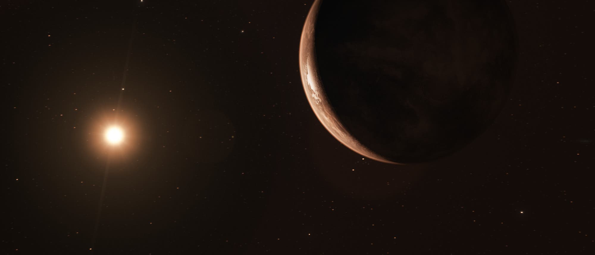 Eine Supererde im Umlauf um Barnards Pfeilstern (Illustration)