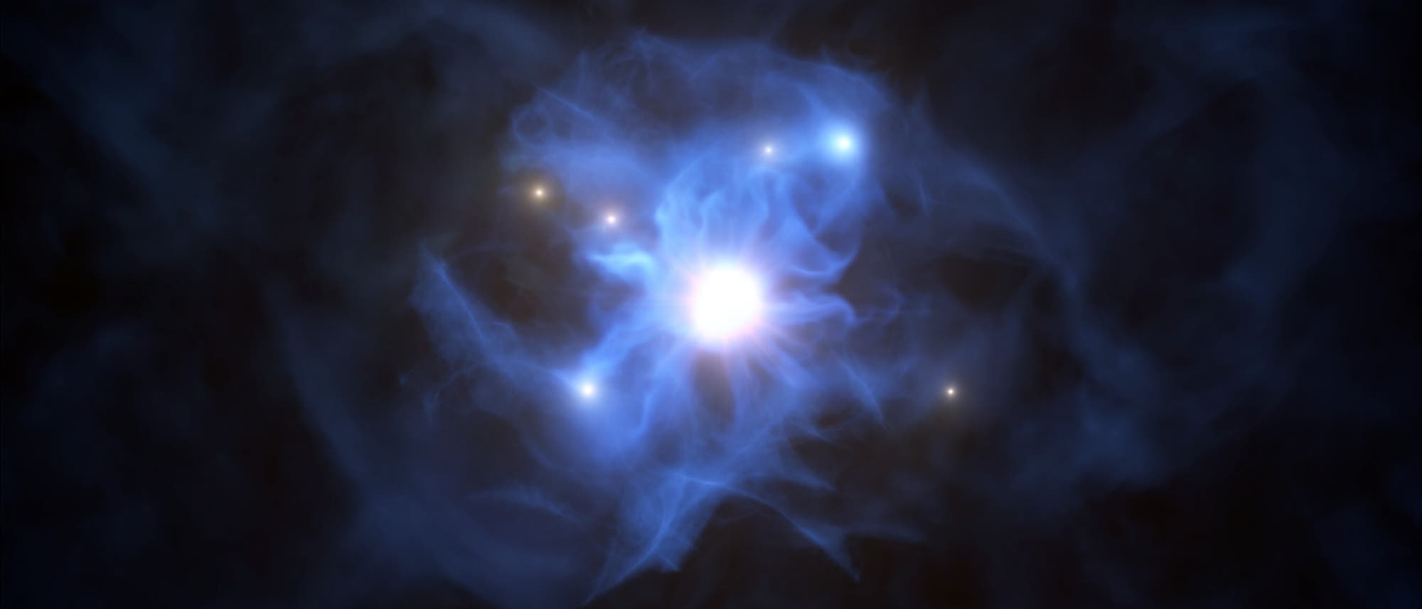 Künstlerische Darstellung des Schwarzen Lochs, bekannt als Quasar SDSS J103027.09+052455.0