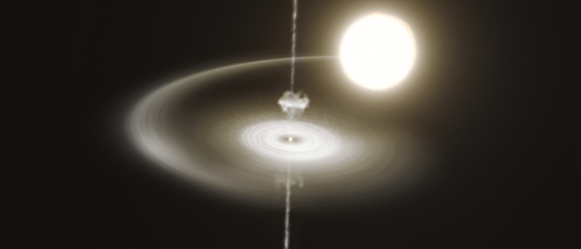 Doppelsternsystem Pulsar PSR J1023+0038 (Illustration)