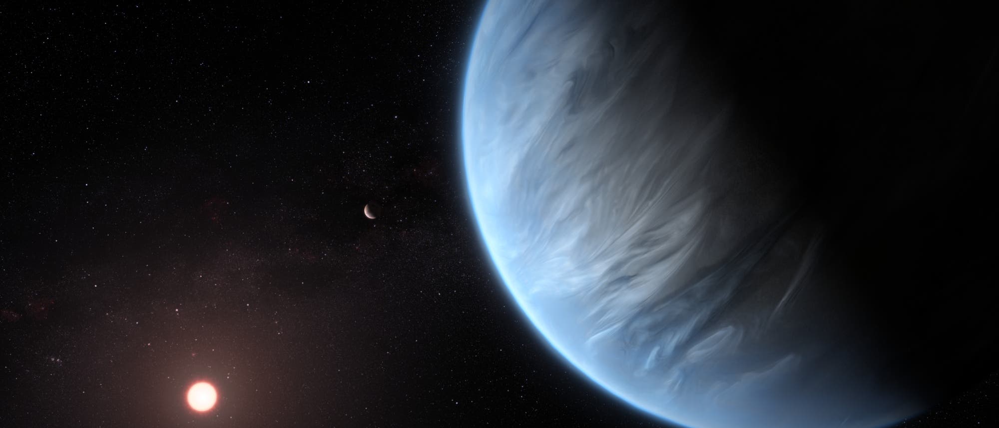 Exoplanet K2-18b (künstlerische Darstellung) Exoplanet K2-18b (künstlerische Darstellung)