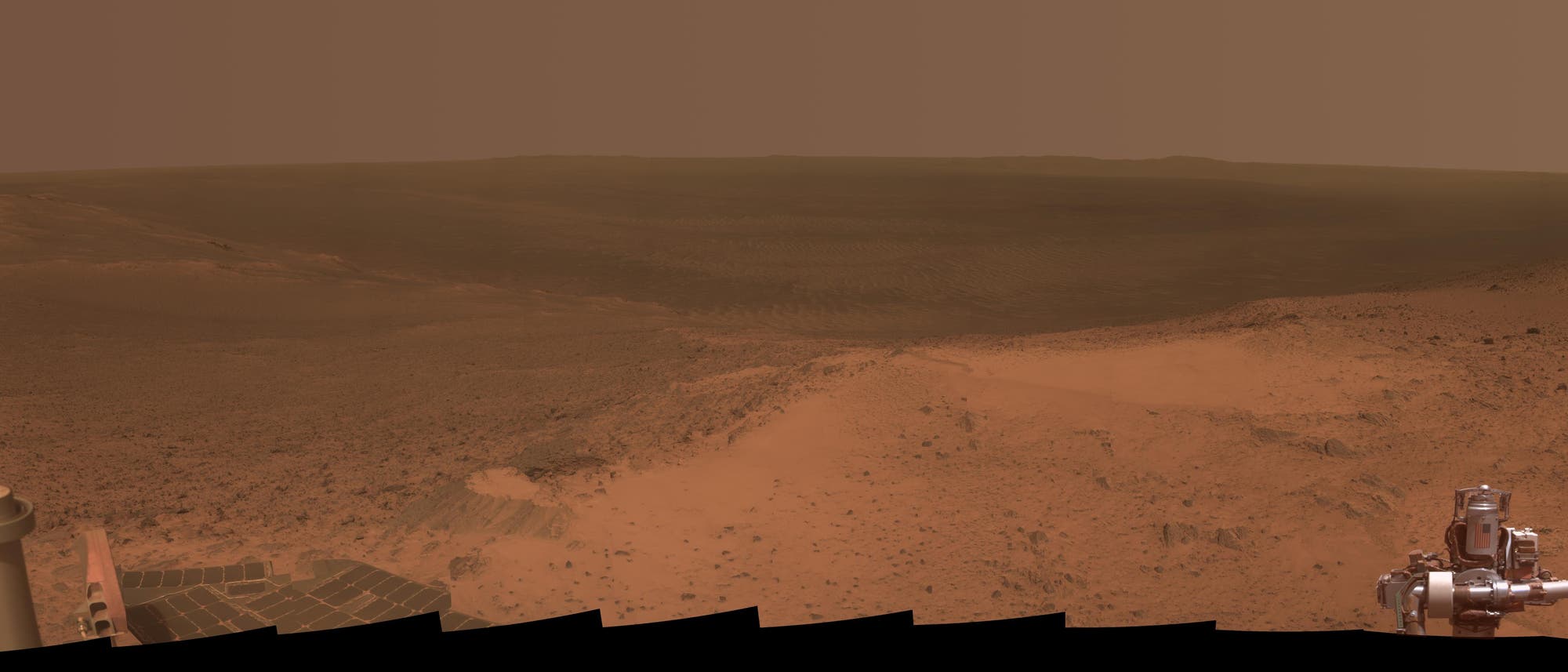 Panoramablick von Cape Tribulation auf dem Mars