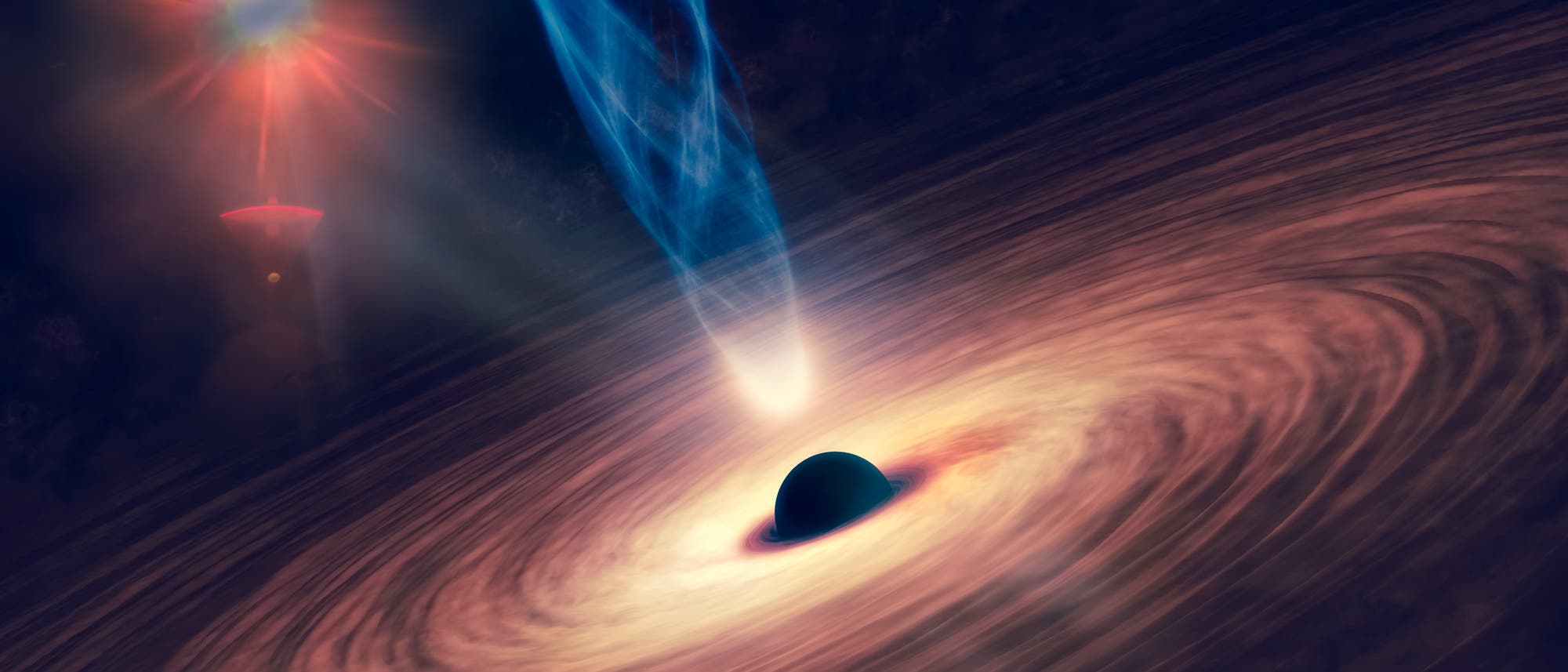 Illustration des Jets eines Schwarzen Loches