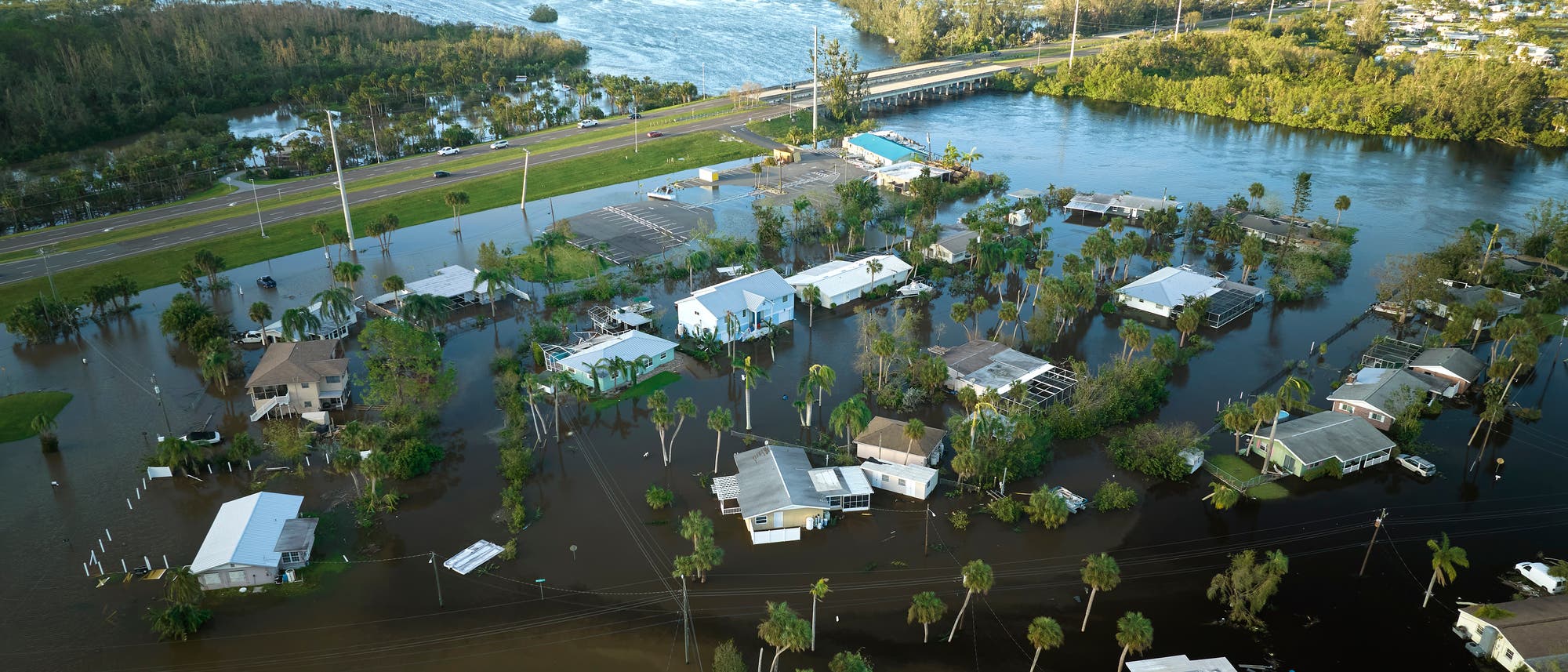Überschwemmtes Wohngebiet in Florida