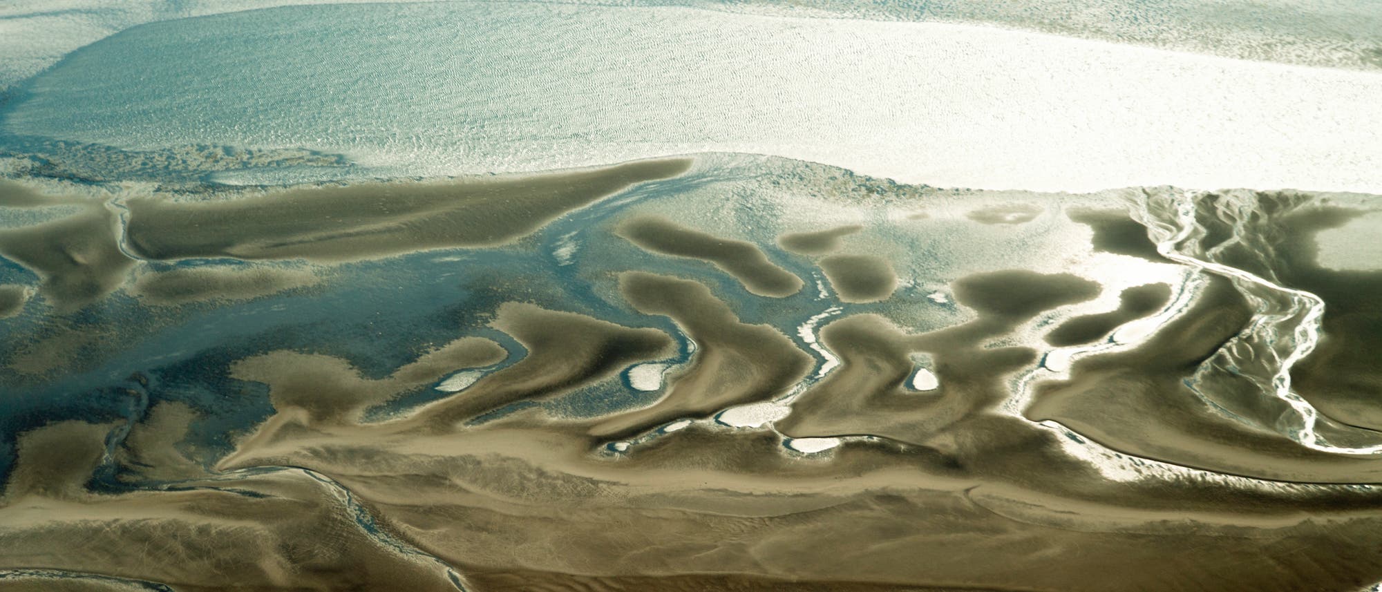 Luftaufnahme des Wattenmeers