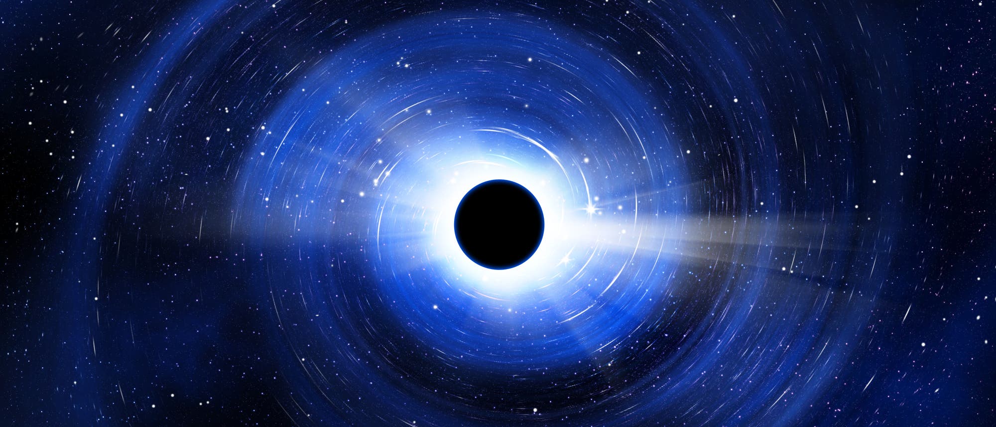 Künstlerische Darstellung eines sich drehenden Schwarzen Lochs