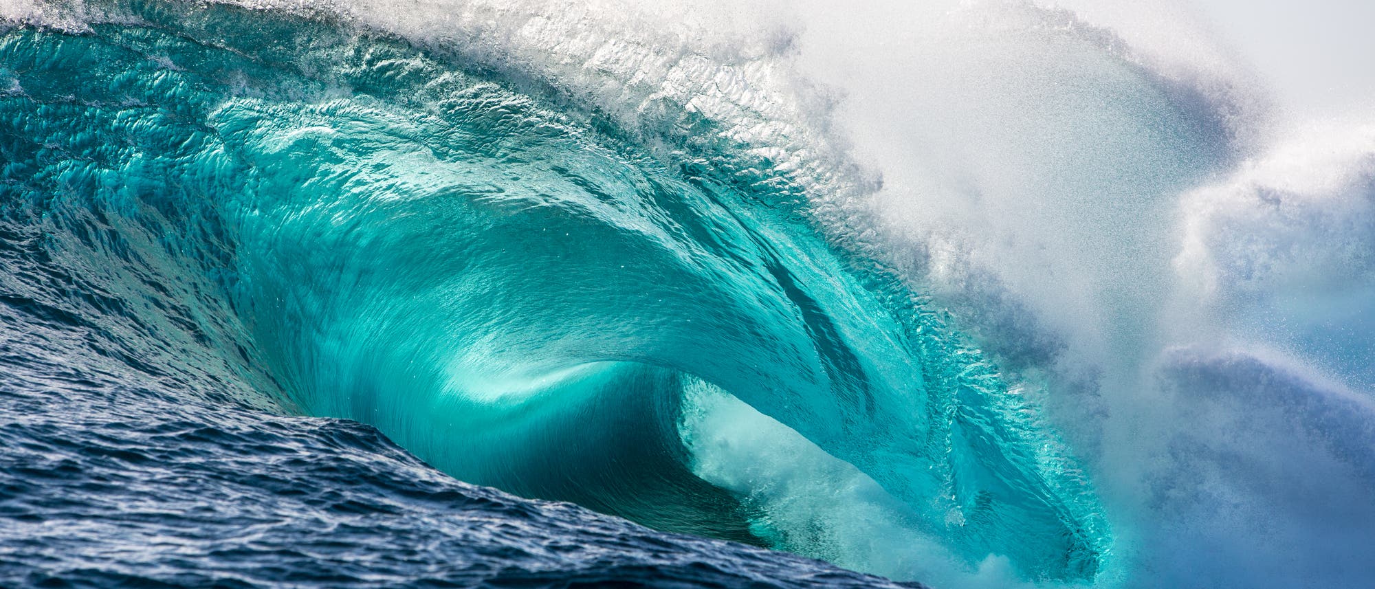 Eine Welle bricht sich im Ozean