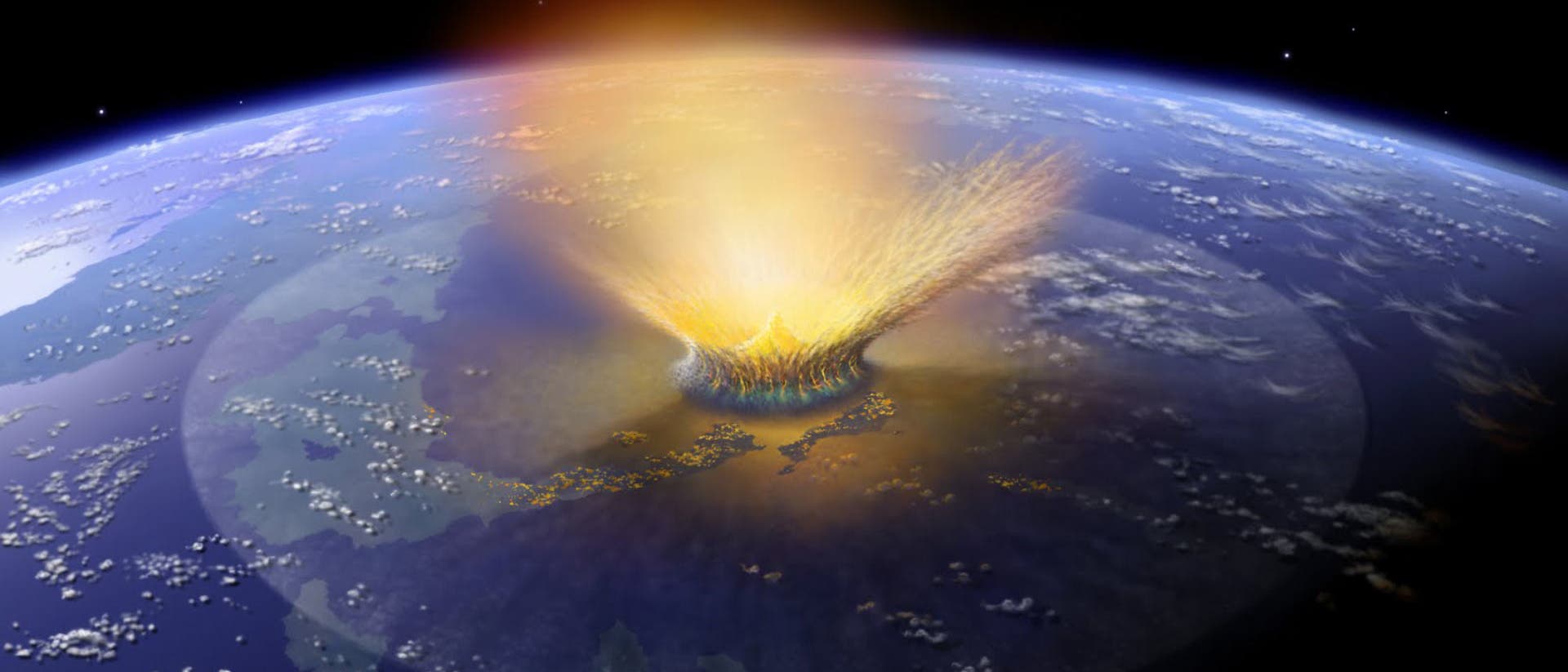 Asteroiden-Einschlag auf der Erde (künstlerische Darstellung)