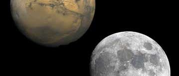 Mars und Mond