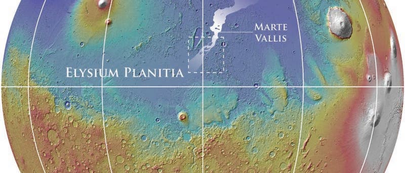 Übersichtskarte der Marte Vallis auf dem Mars
