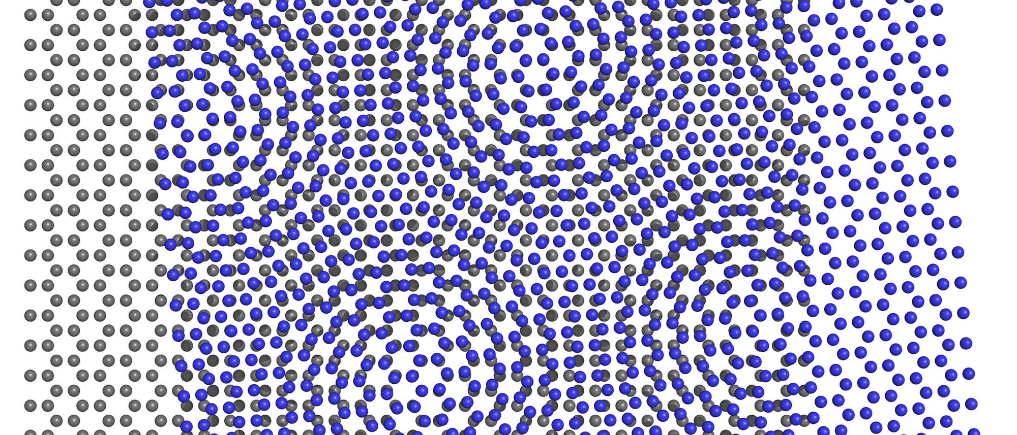 Zwei übereinanderliegende hexagonale Gitter erzeugen einen Moiré-Effekt
