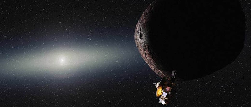 New Horizons passiert kleines Kuipergürtelobjekt (künstlerische Darstellung)