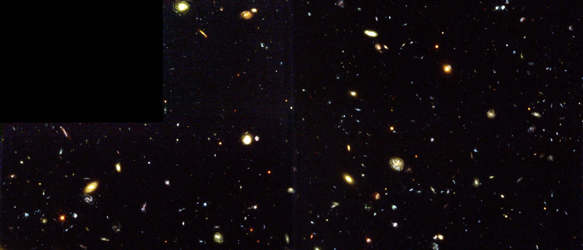 Deep-Field-Aufnahme zahlreicher Galaxien am Südhimmel mit dem Weltraumteleskop Hubble