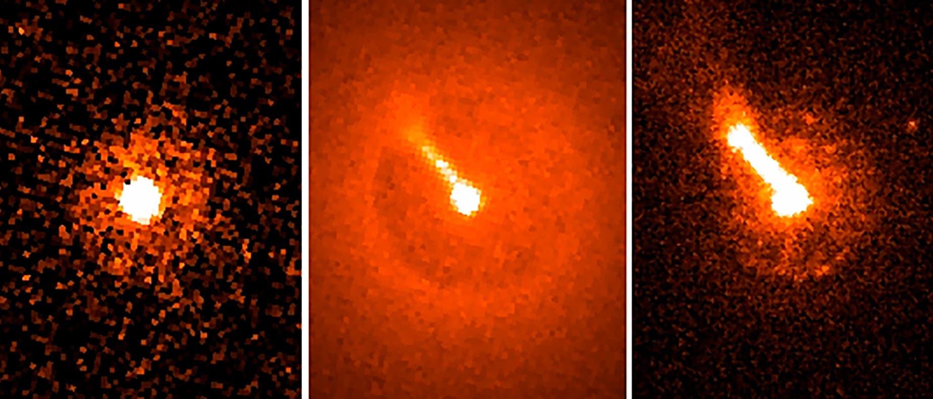Der Jet der Radiogalaxie 3C 264 (Augnahmen des Weltraumteleskops Hubble)