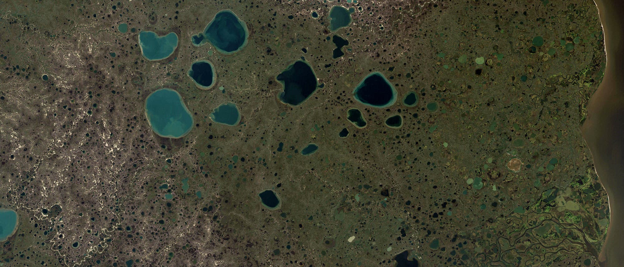 Senkloch-Seen in Sibirien