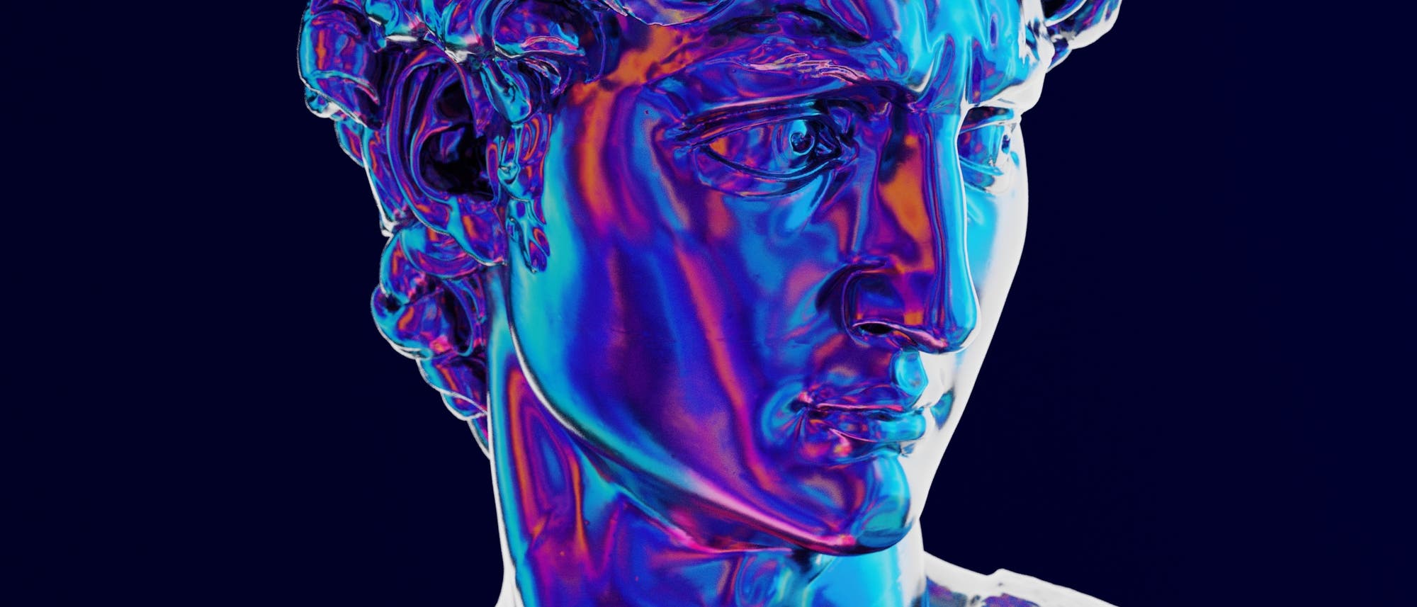 Gerenderter Kopf des David von Michelangelo