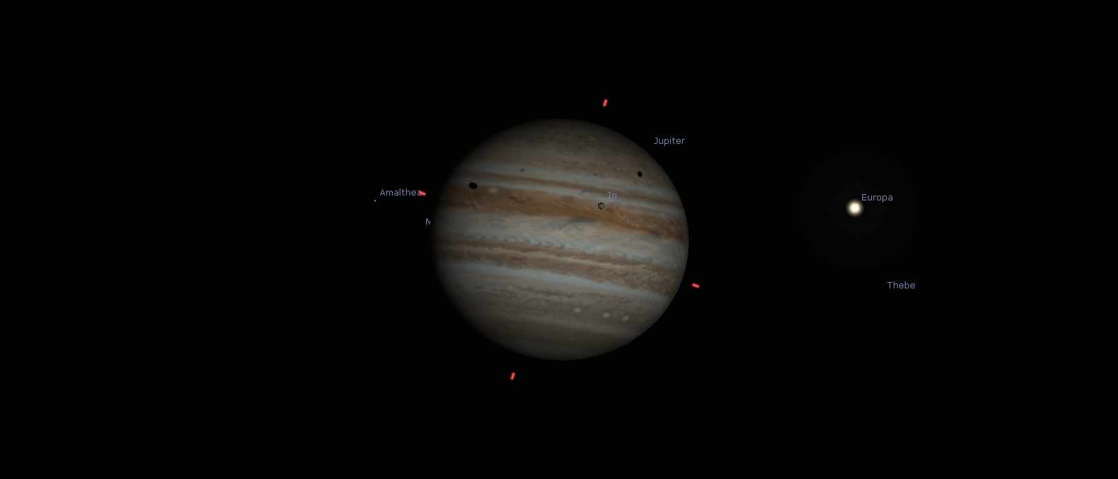 Jupiter mit den Schatten von Io und Europa