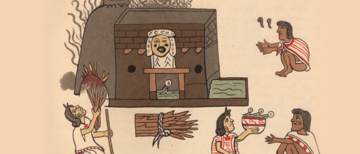 Dampfbad der Azteken im »Codex Magliabecchi« aus der Mitte des 16. Jahrhunderts.