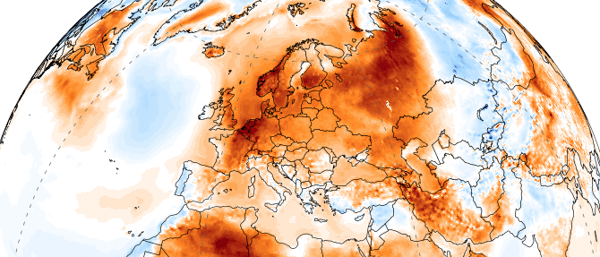 Temperaturanomalien in Europa