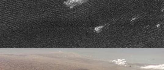 Sanddünen auf Titan und auf der Erde