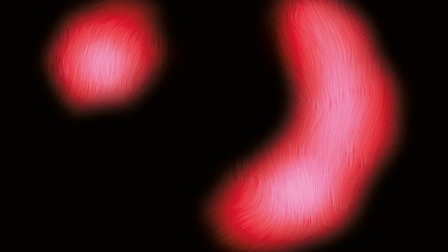 Darstellung eines am weitesten entfernten Magnetfeldes einer Galaxie, die mit dem ESO-Teleskop ALMA gemessen wurde