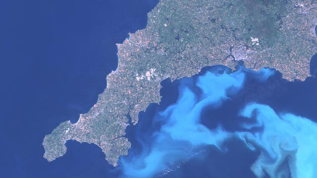 Sichtbar aus dem All: Kalkalgenblüte vor der englischen Küste