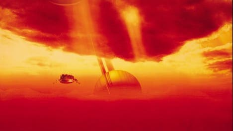 Huygens im Anflug auf Titan