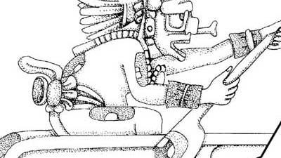 Rudernde Maya-Gottheit