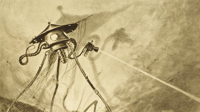 Marsianer aus H.G. Wells' »Der Krieg der Welten« in einer Illustration aus dem Jahr 1906.