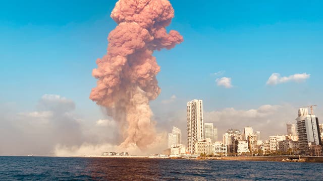 Rauchwolke nach Explosion in Beirut