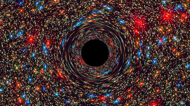 Supermassereiches Schwarzes Loch in einer Simulation