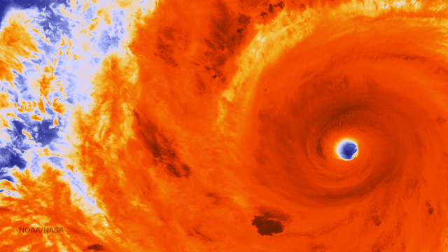 Taifun Soudelor im Infrarot-Satellitenbild