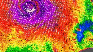 Je violetter desto stürmischer: Katrinas Winde im Nasa-Bild