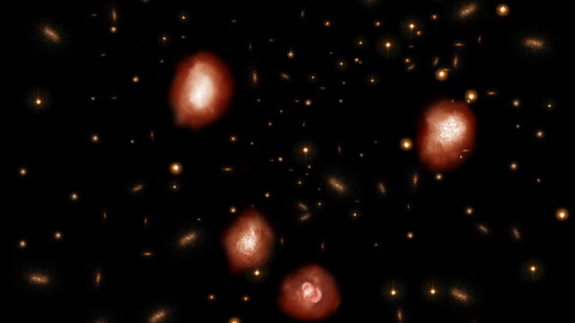 Galaxien im kosmischen Morgengrauen (künstlerische Darstellung)