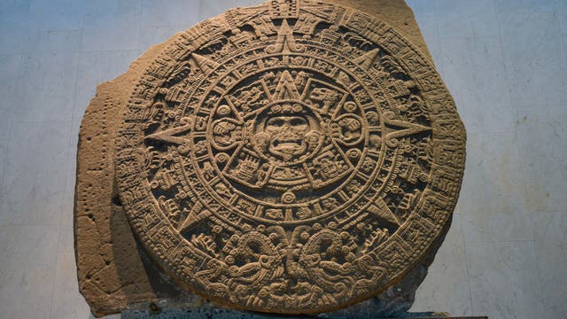 Der so genannte Stein der Sonne der Azteken im Museo Nacional de Antropología in Mexiko-Stadt.