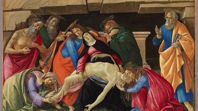 Das Gemälde die »Beweinung Christi« von Sandro Botticelli befindet sich heute in der Alten Pinakothek in München.