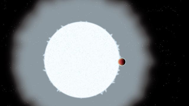 Die künstlerische Darstellung zeigt Exoplanet WASP-33b, der zur Klasse der ultra heißen Jupiter zählt.