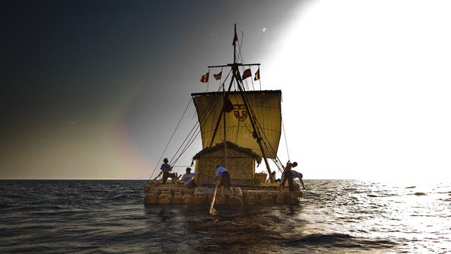 Szene aus dem norwegischen Film »Kon-Tiki« aus dem Jahr 2012. Das Filmdrama handelt von der Fahrt Thor Heyerdahls und seiner Crew.