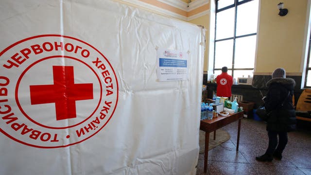 Station des Ukrainischen Roten Kreuzes in Mukatschewo.