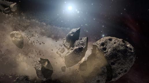 Ein Asteroid wird von einem Weißen Stern zerstört